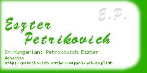 eszter petrikovich business card